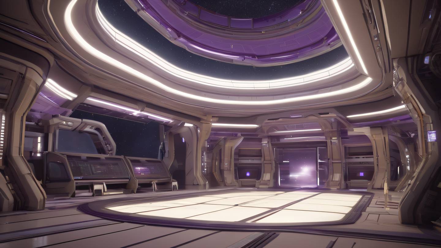 Futuristic space station interior with curved architecture in Amethyst and sand colors high-quality ultra-realistic cinematic 8K UHD high resolution sharp and detail Futuristic space station interior with curved architecture in Amethyst and sand colors high-quality ultra-realistic cinematic 8K UHD high resolution sharp and detail